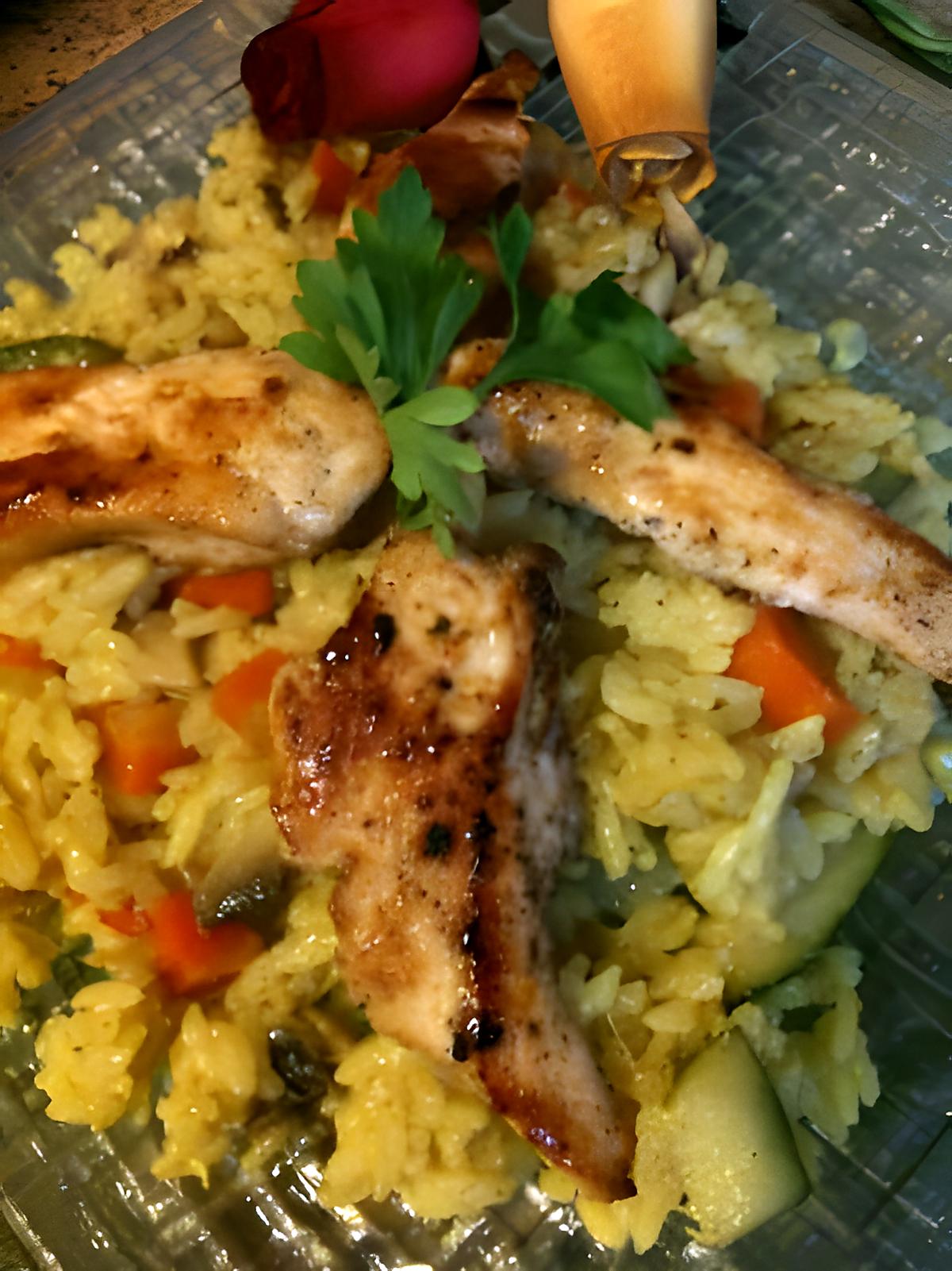 recette RIZ JAUNE  AU  POULET