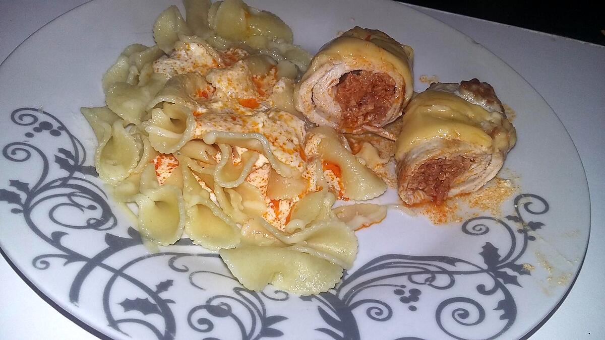 recette Involtinis de porc au chorizo gratinés