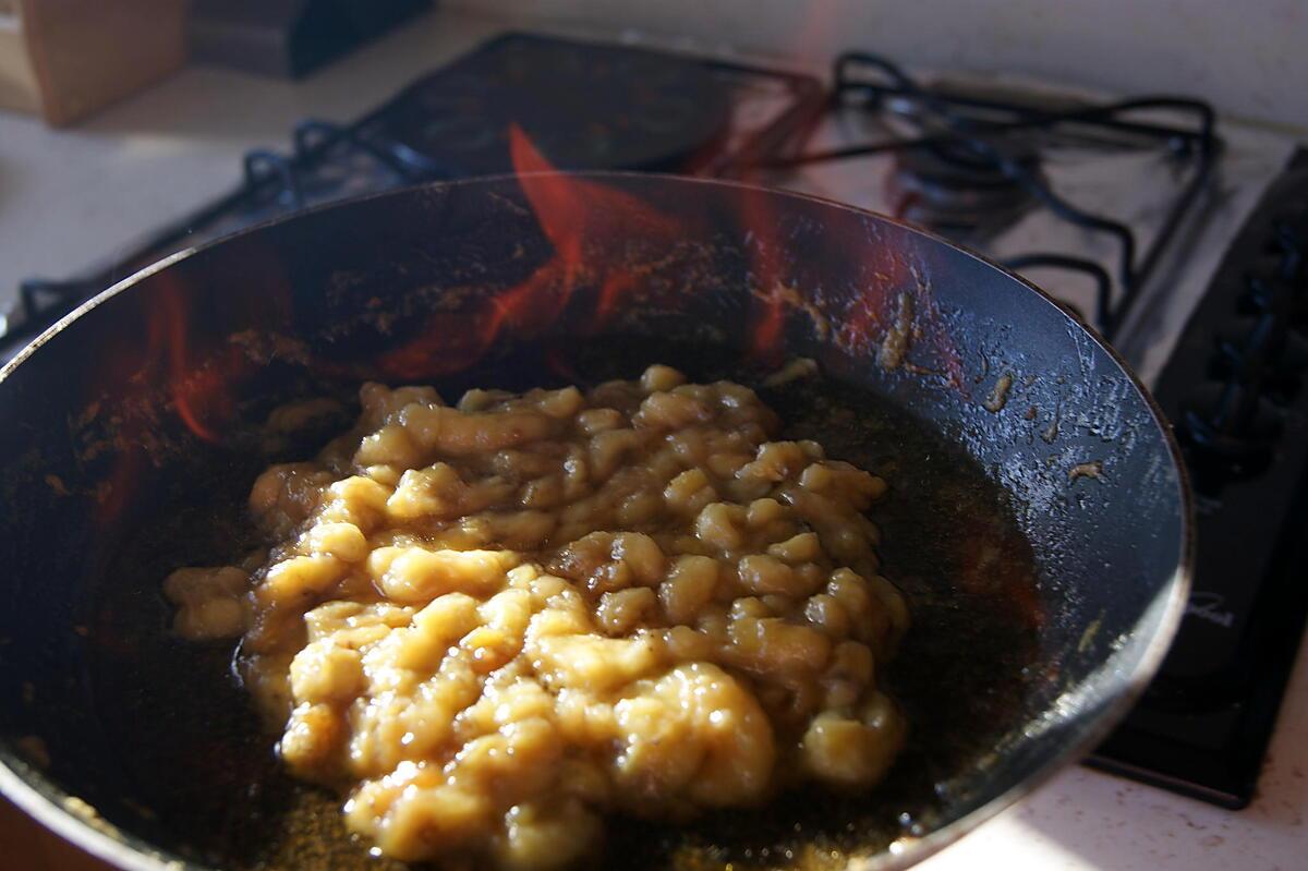 recette Tarte à la banane flambée