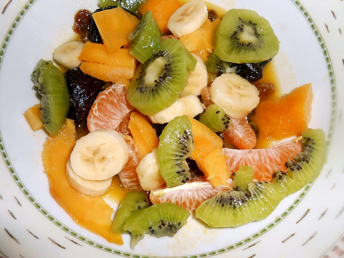 recette SALADE DE FRUITS D'HIVER A LA MOUSSE AU BROCCIU