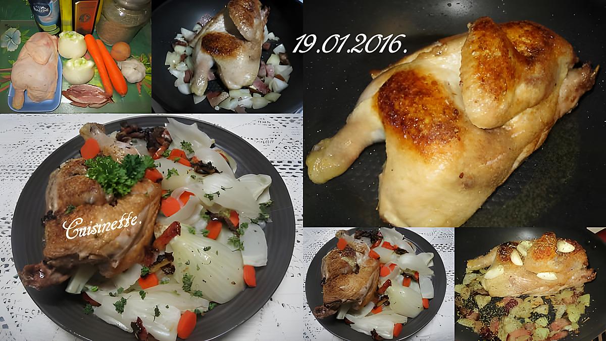 recette Demi-poulet aux fenouil/carottes.