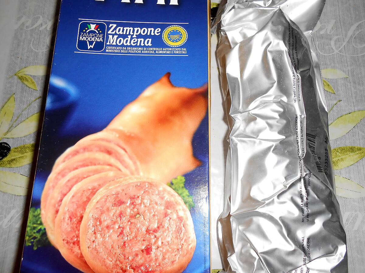 recette ZAMPONE AUX FLAGEOLETS