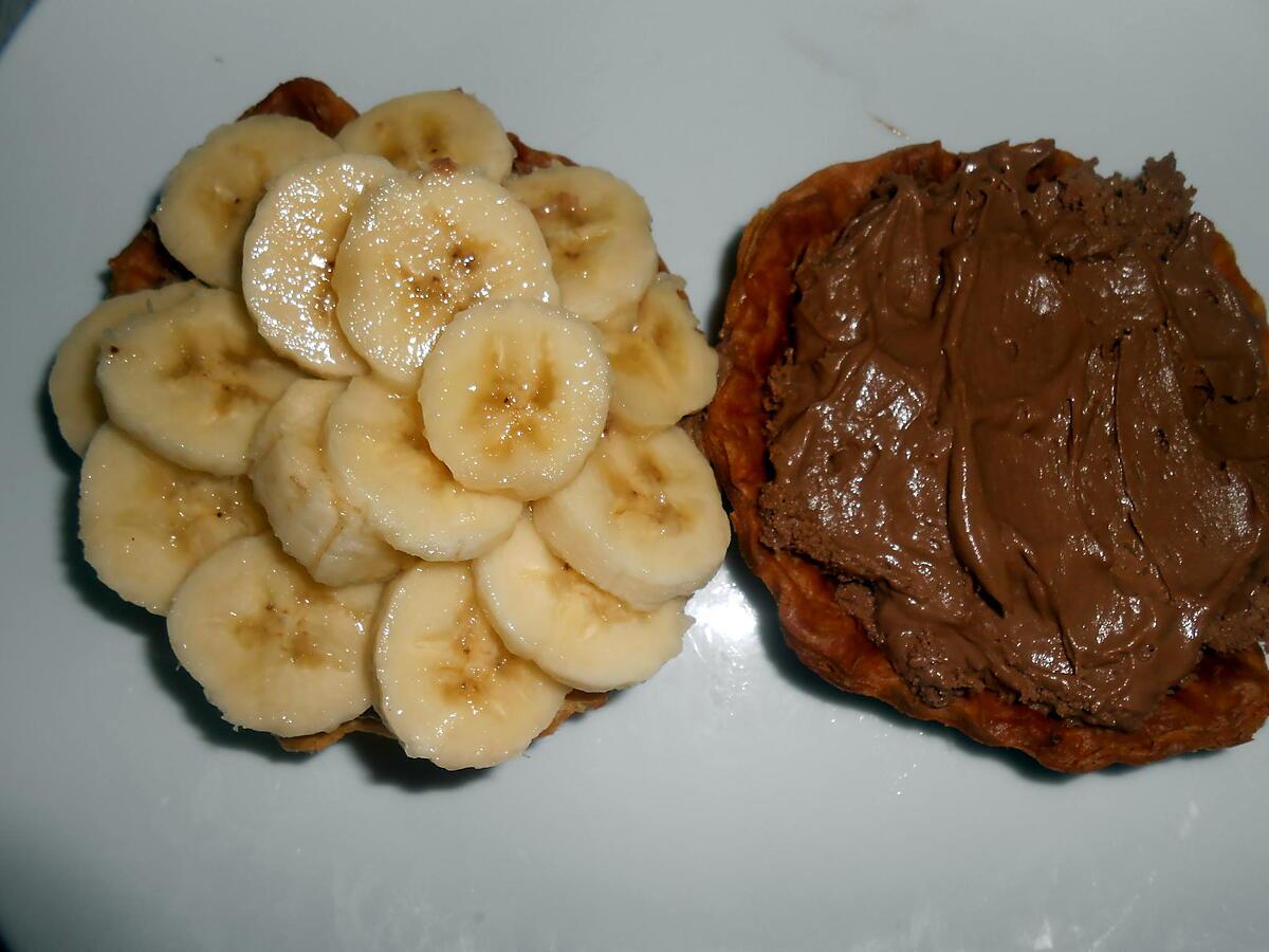 recette TARTELETTES BANANES MOUSSE CHOCOLAT