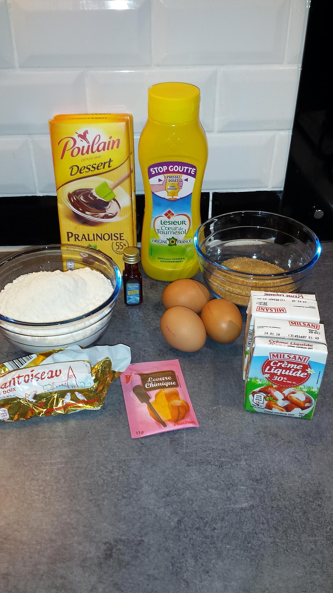 recette Cake marbré praliné