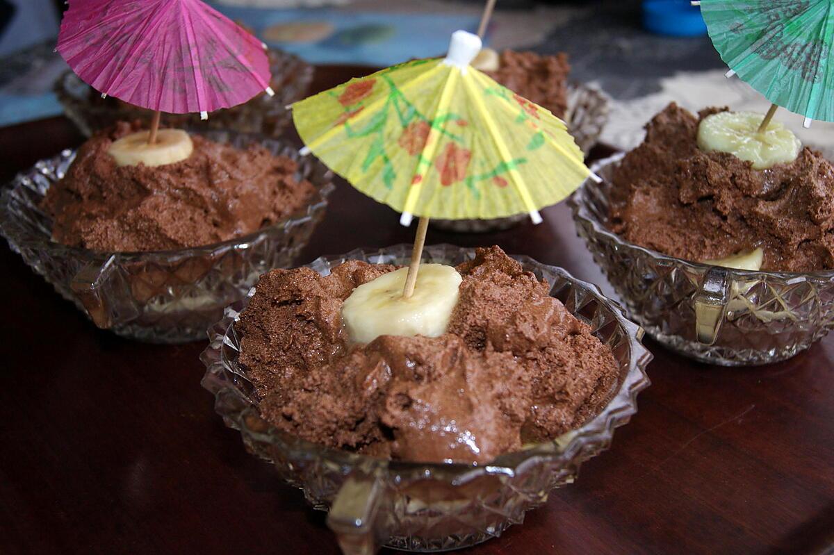 recette Bananes à la mousse et crème de cholcolat