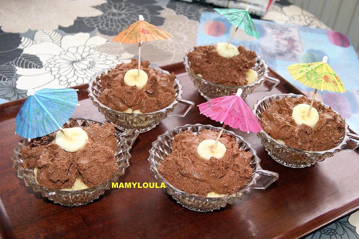 recette Bananes à la mousse et crème de cholcolat