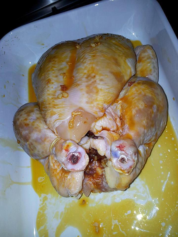 recette Poulet rôti farcis au chorizo et à l'ail