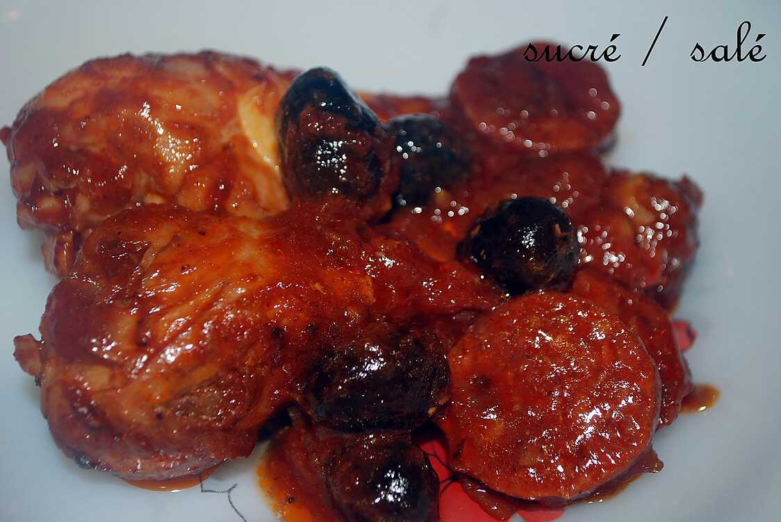 Pilons de poulet au chorizo et olives