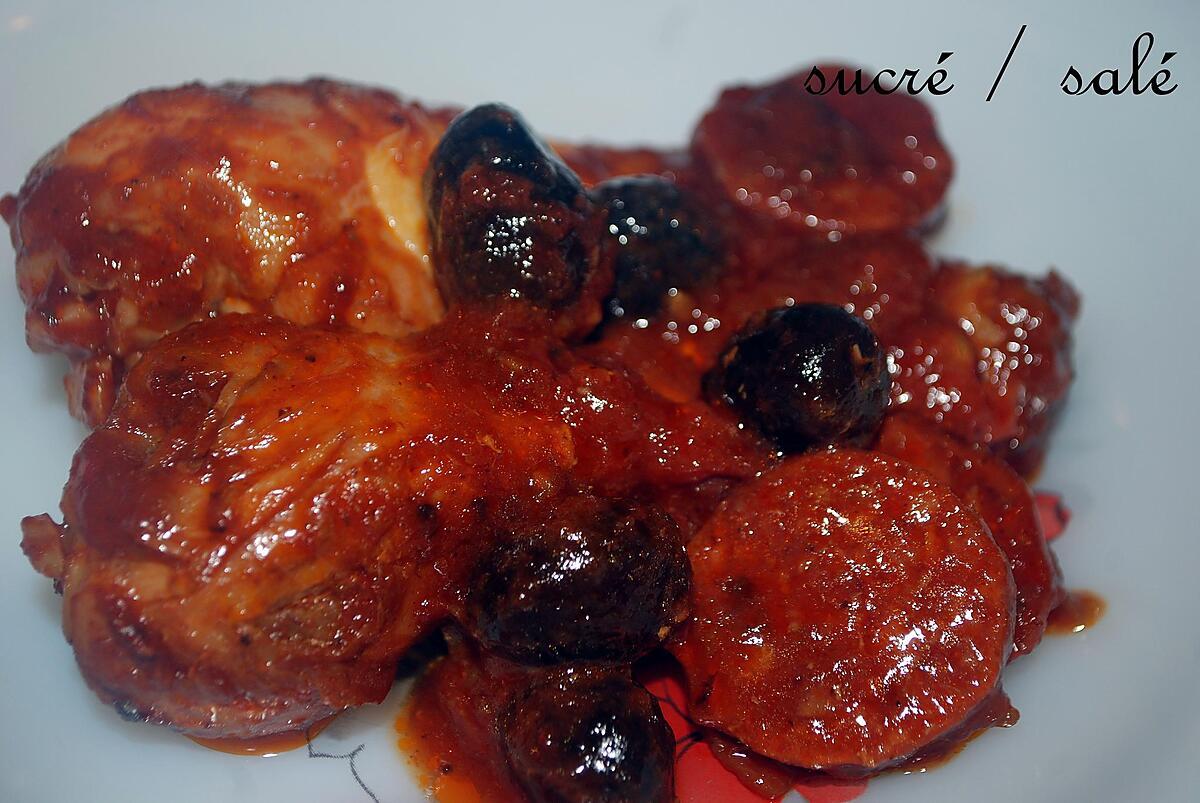 recette Pilons de poulet au chorizo et olives