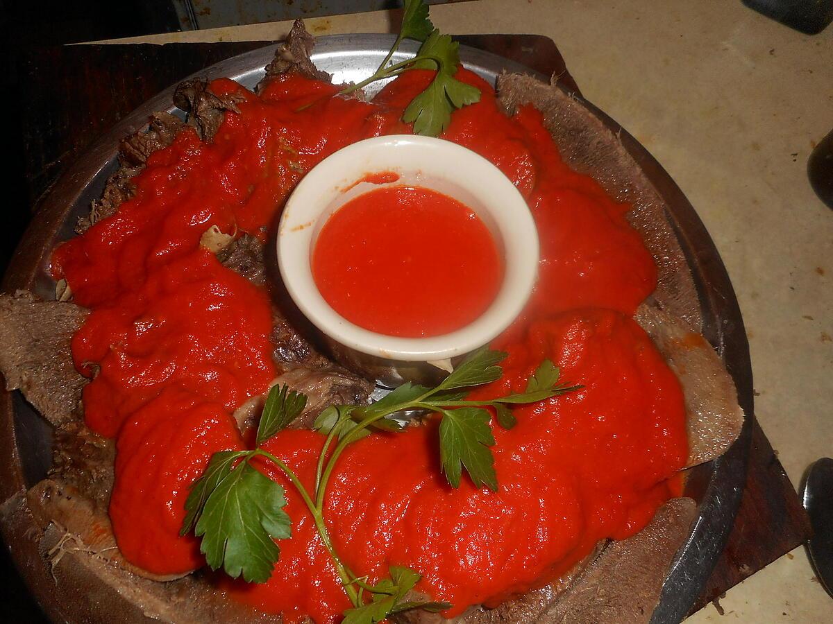 recette Langue de boeuf sauce tomate pimentée