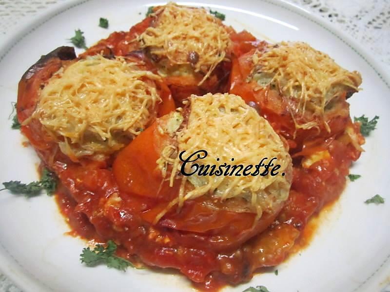 recette Tomates farcies en omelette.