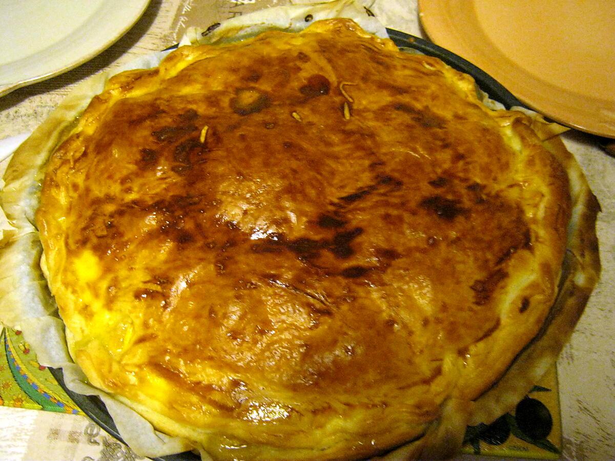 recette tourte au poulet,lardons fumés et champignons de chez nous crémés.