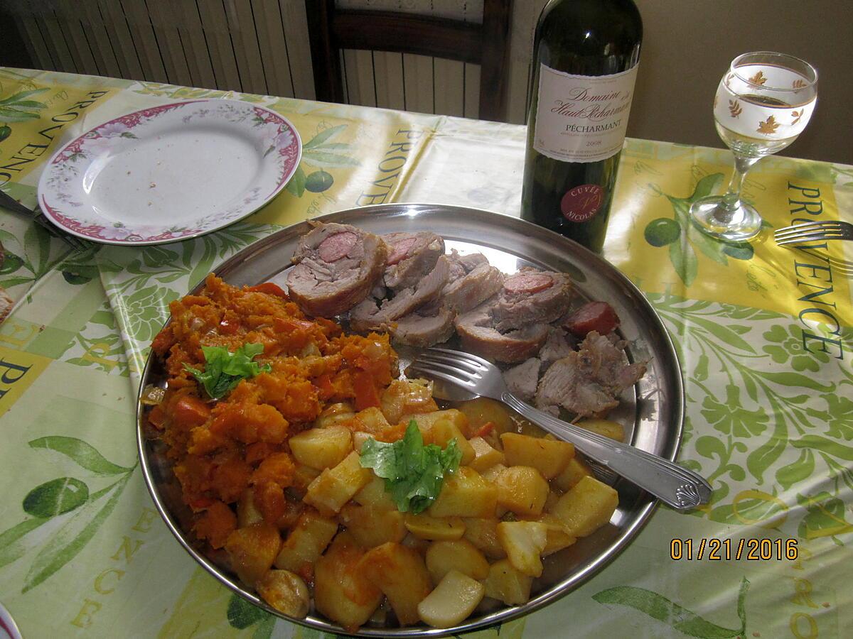 recette Longe de porc , farcie à la saucisse , du blog croquant , fondant , gourmand