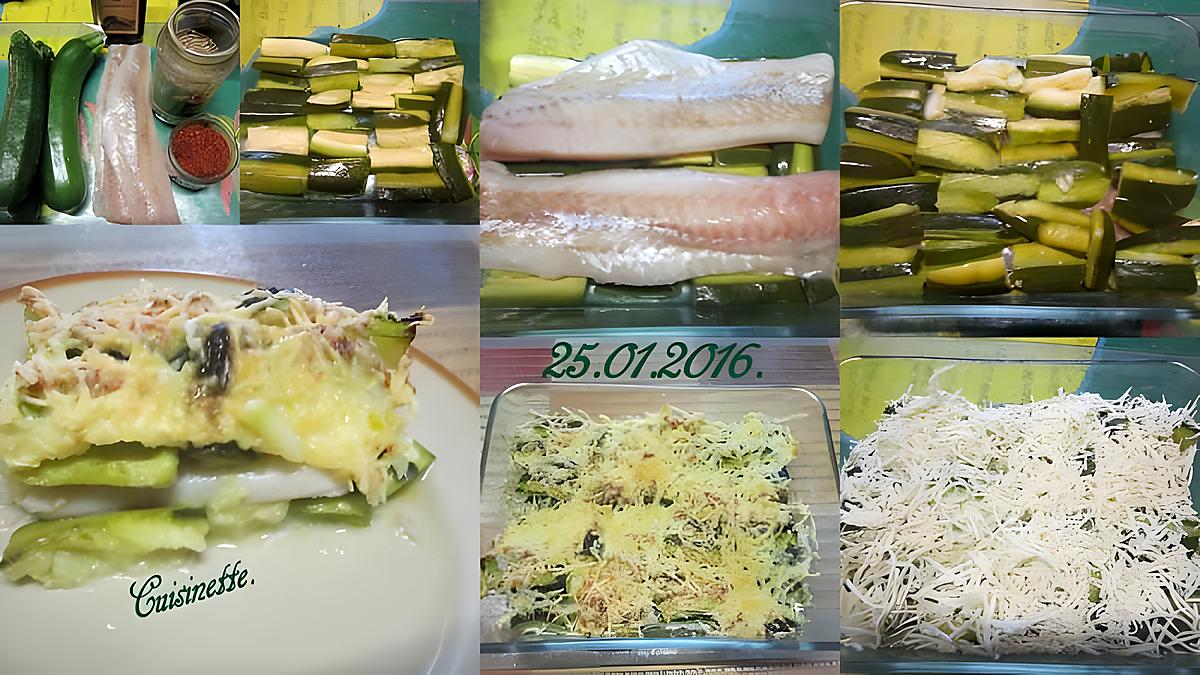 recette Courgettes au cabillaud gratinés.