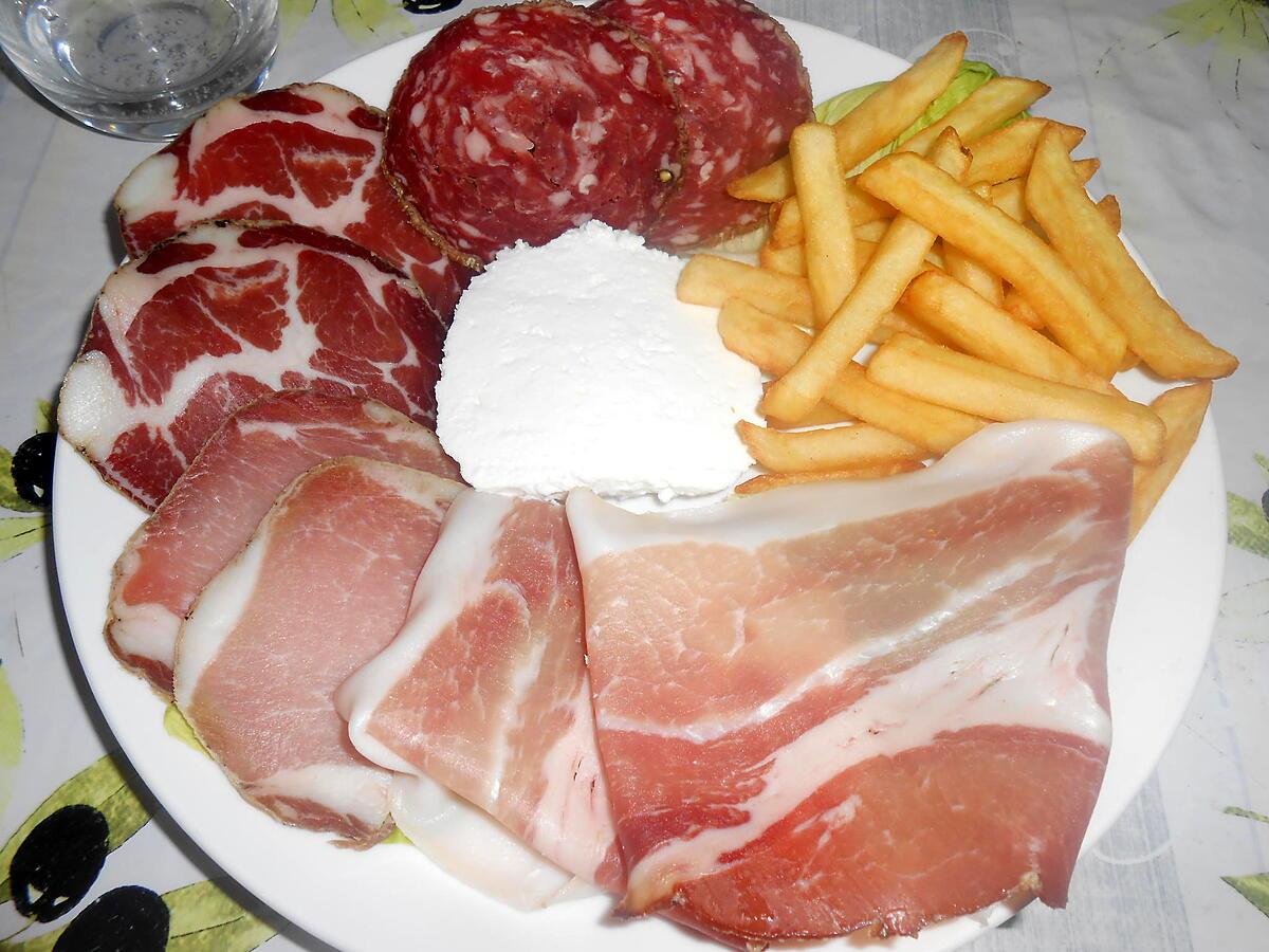 recette ASSIETTE DE CHARCUTERIE "A LA CORSE"