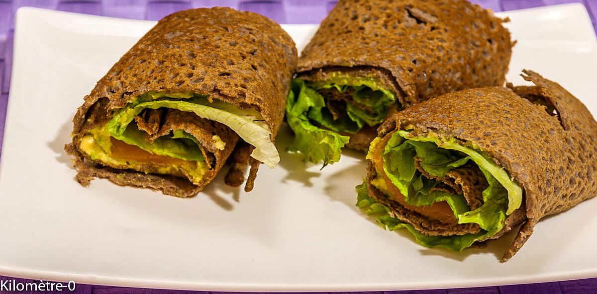 recette Galette avocat truite fumée façon wrap