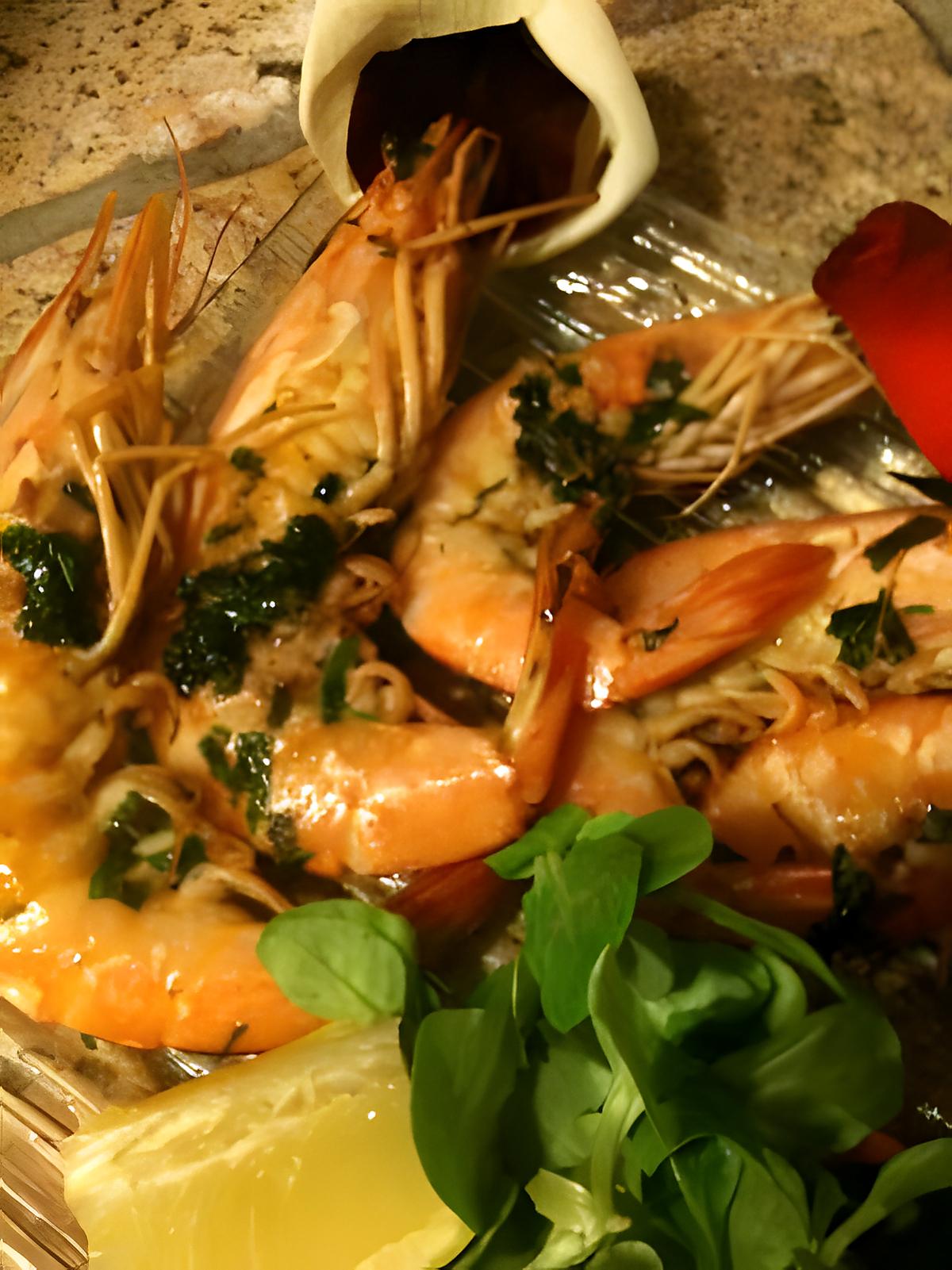 recette GAMBAS  EN  PERSILLADE