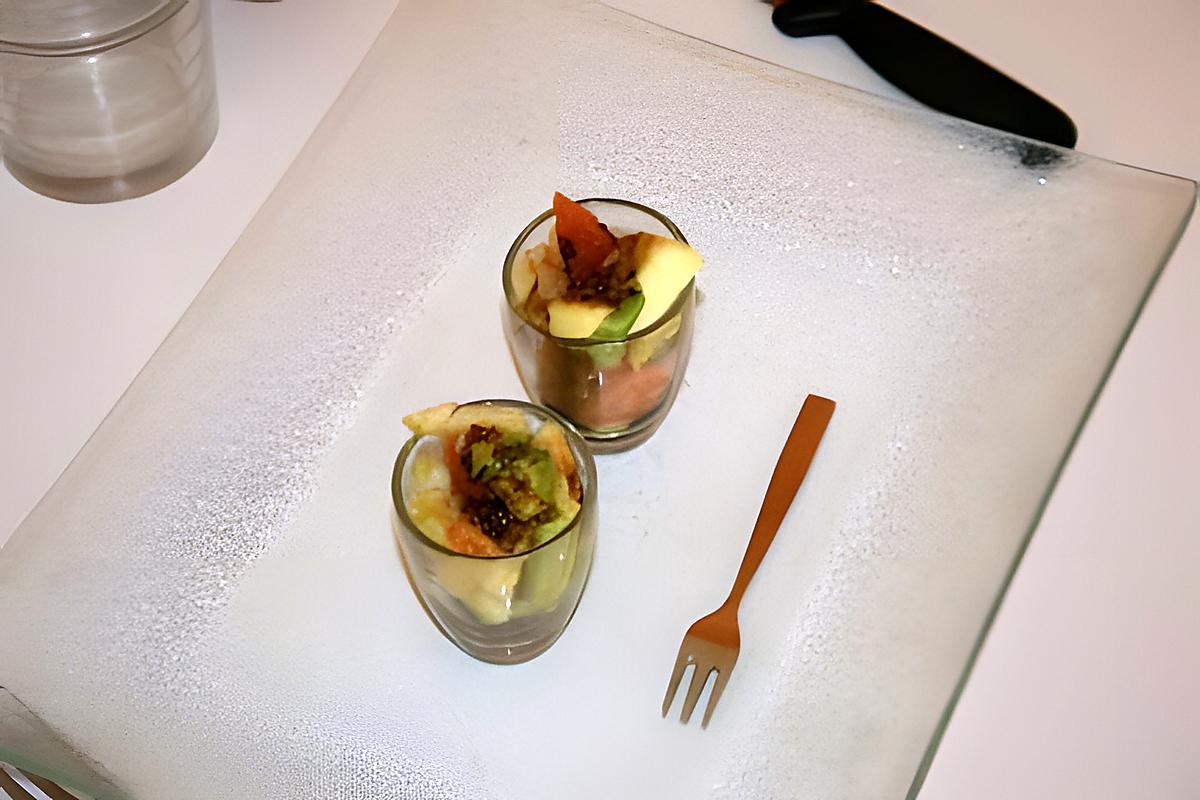 recette Verrine avocat/pomme/tomate