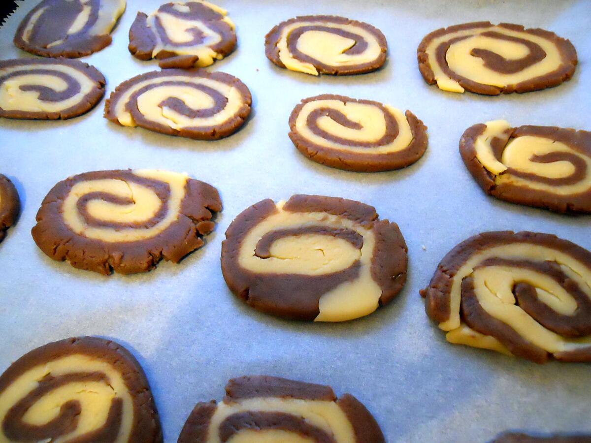 recette SABLES BICOLORES EN COLIMAÇON