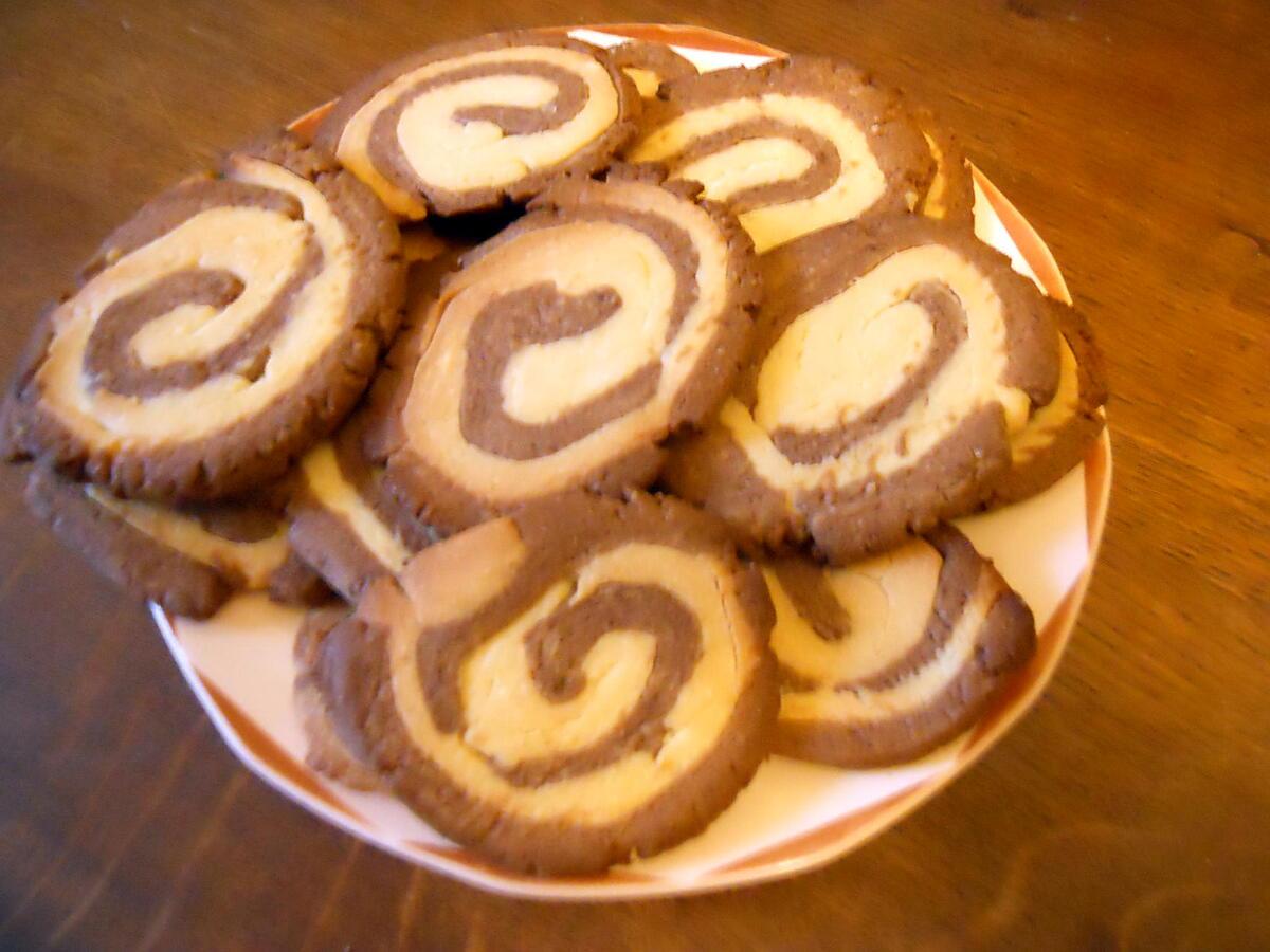 recette SABLES BICOLORES EN COLIMAÇON