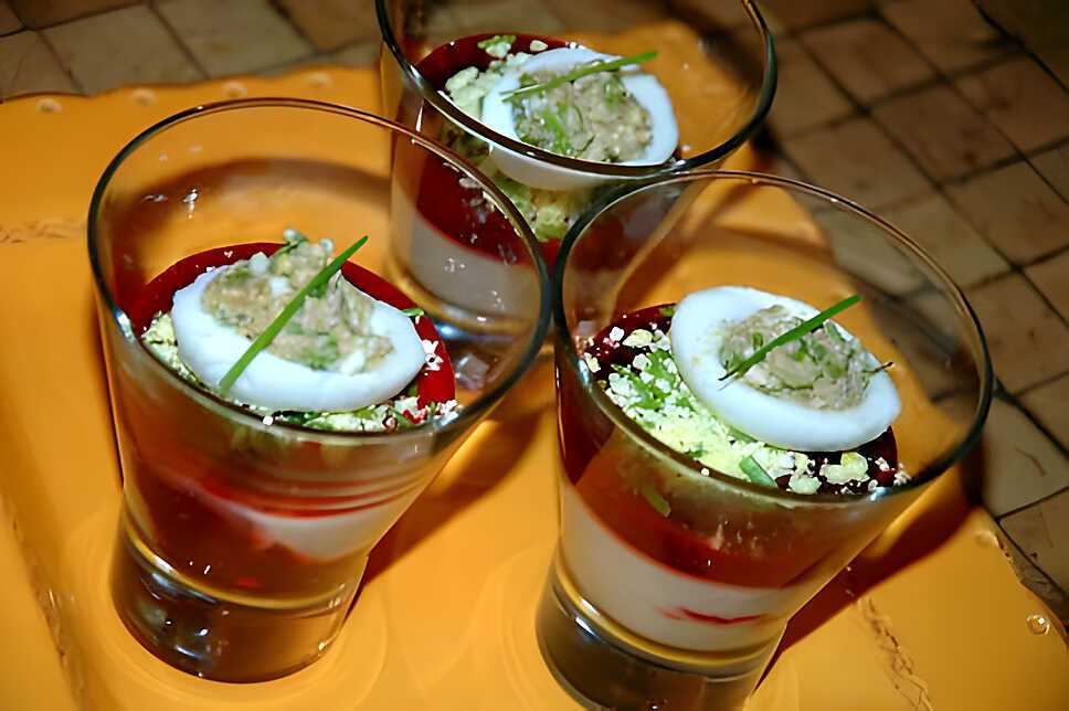 recette Verrines à la betterave et tofu