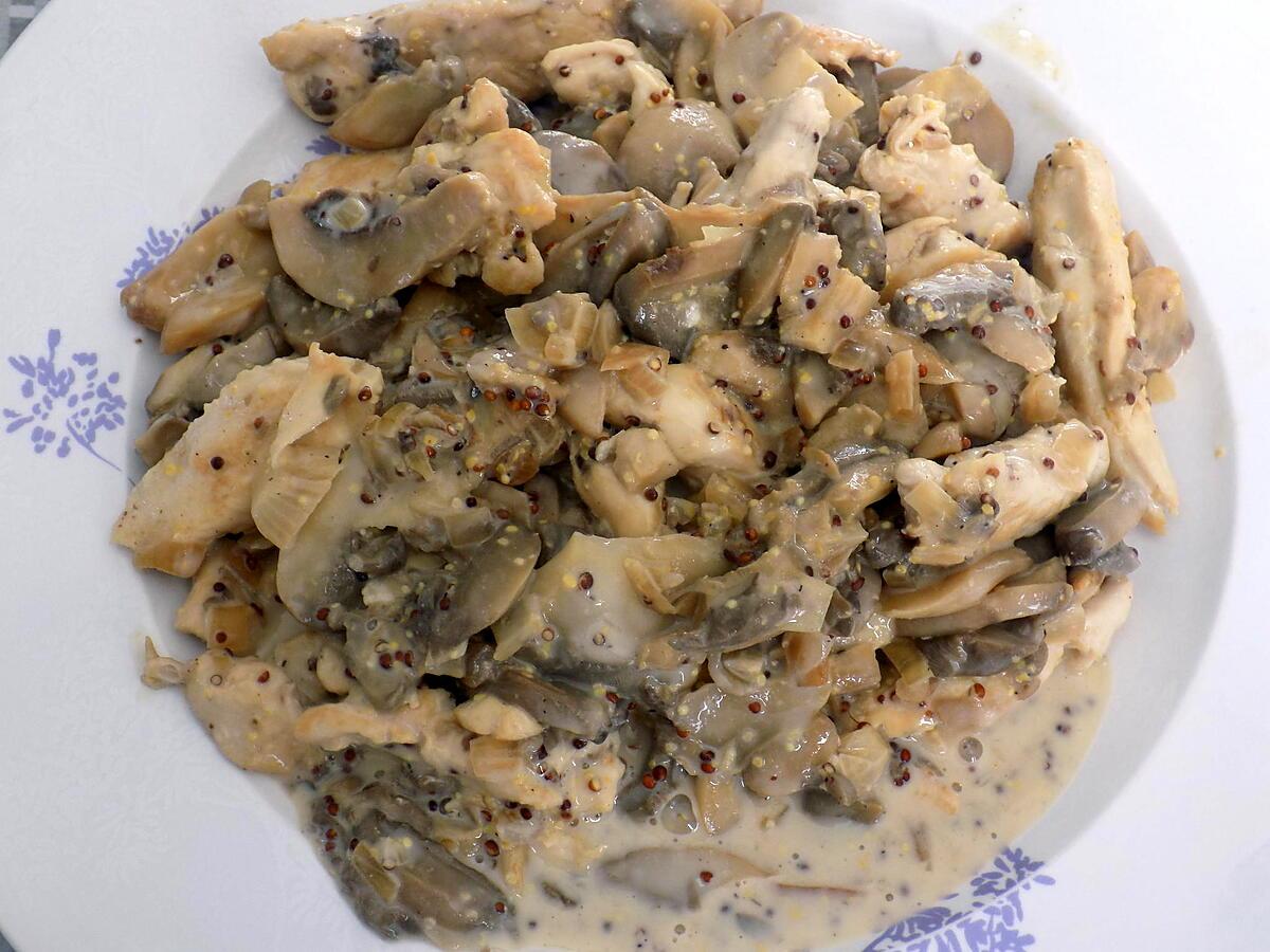 recette Poulet à la moutarde et aux champignons (compatible dukan)