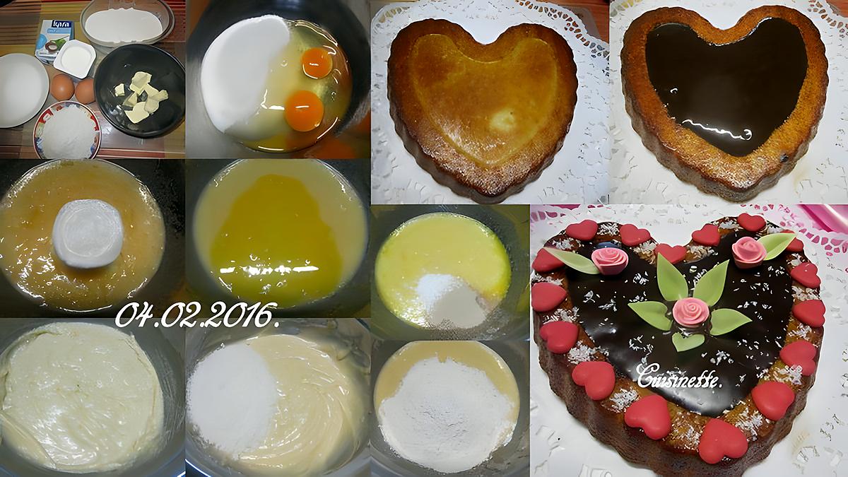 recette Gâteau St Valentin de noix de coco.