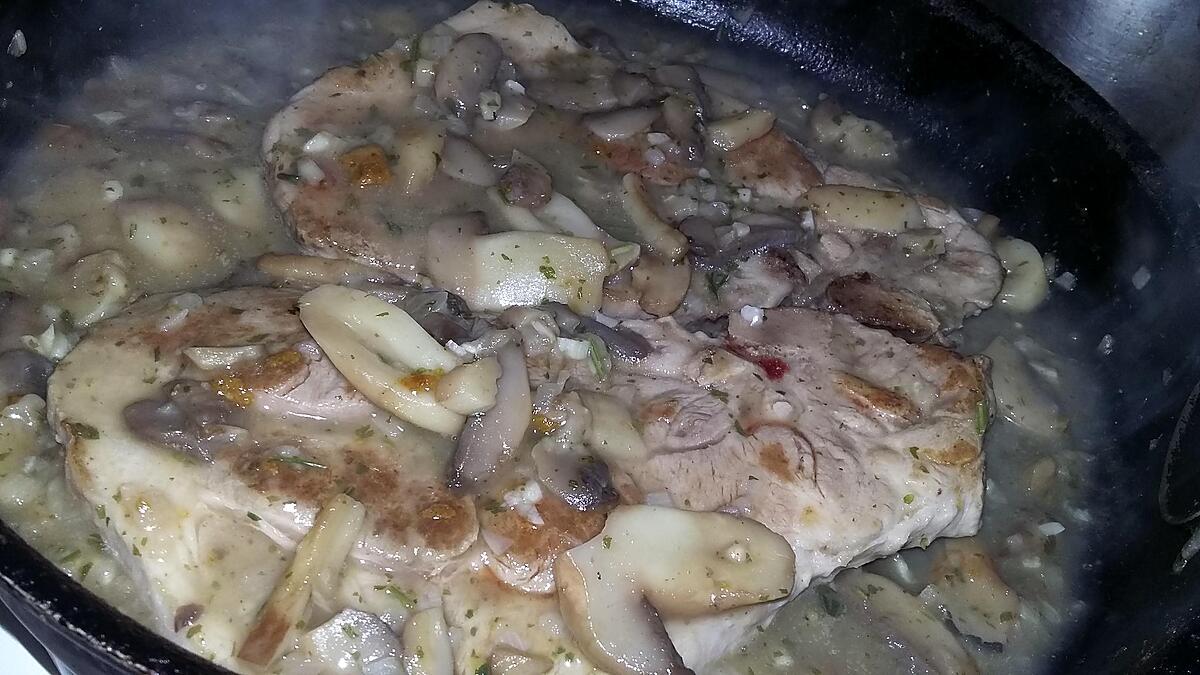 recette Côte de porc sauce chasseur