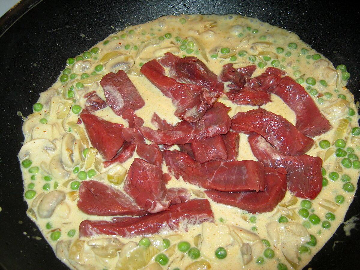 recette émincés boeuf aux tagliatelles