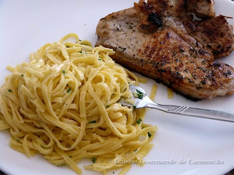 recette Pâte Fettuccine à la pâte d'ail