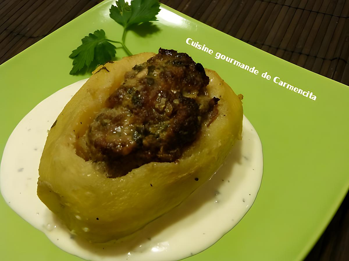 recette Pommes de terre farcies sauce au Gorgonzola