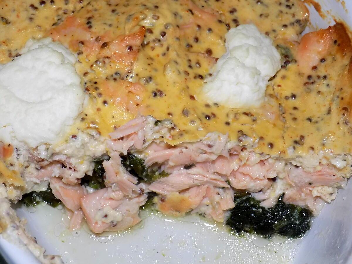 recette Gratin saumon épinards ricotta (compatible dukan)