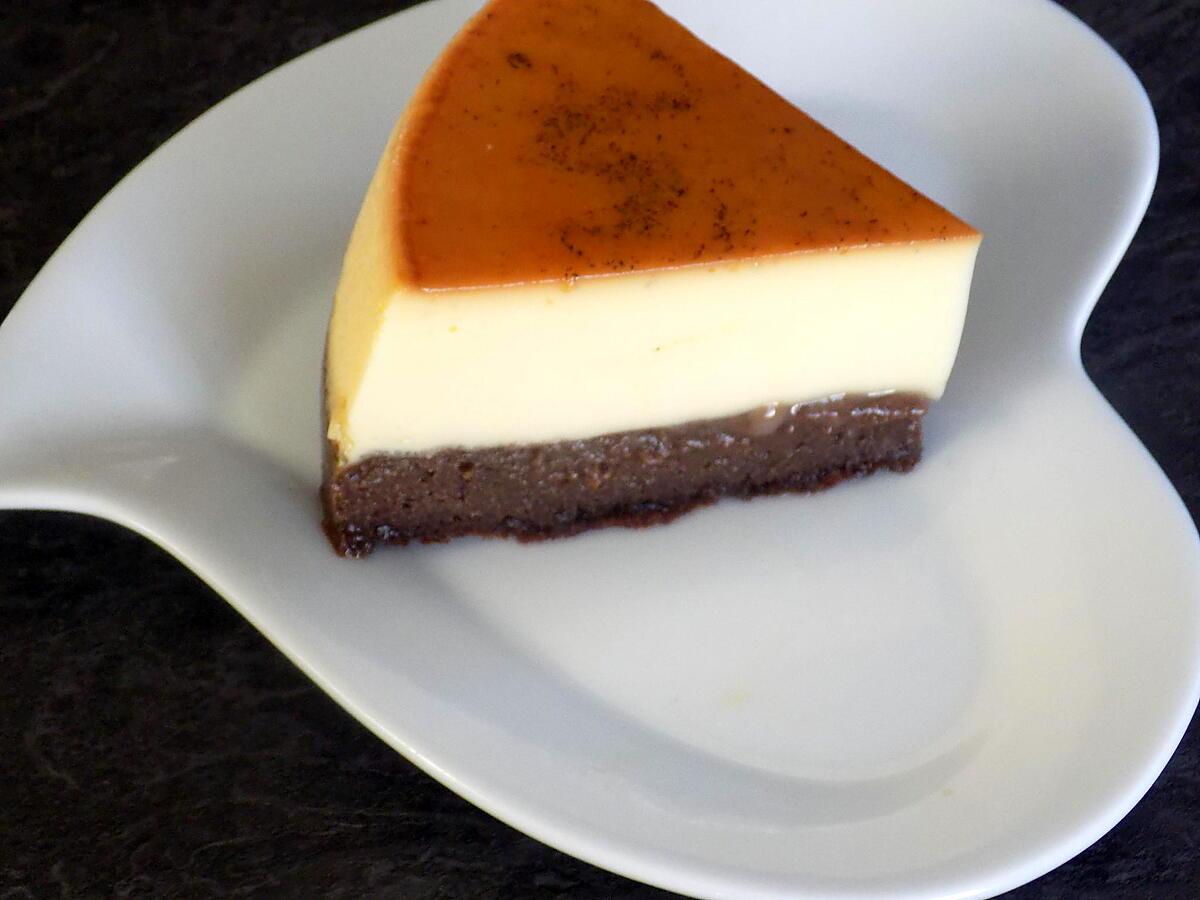 recette Cake-flan vanille/chocolat (compatible dukan)