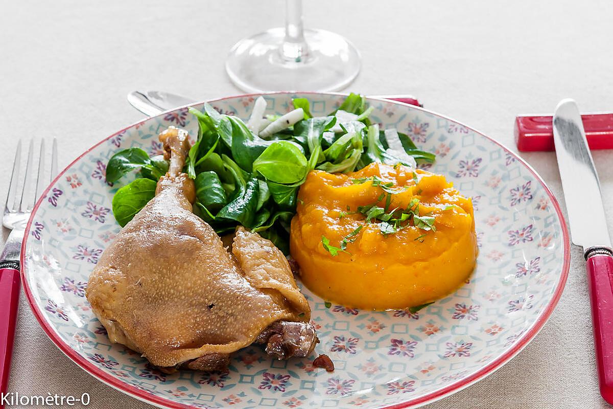 recette Confit de canard à la purée de potimarron