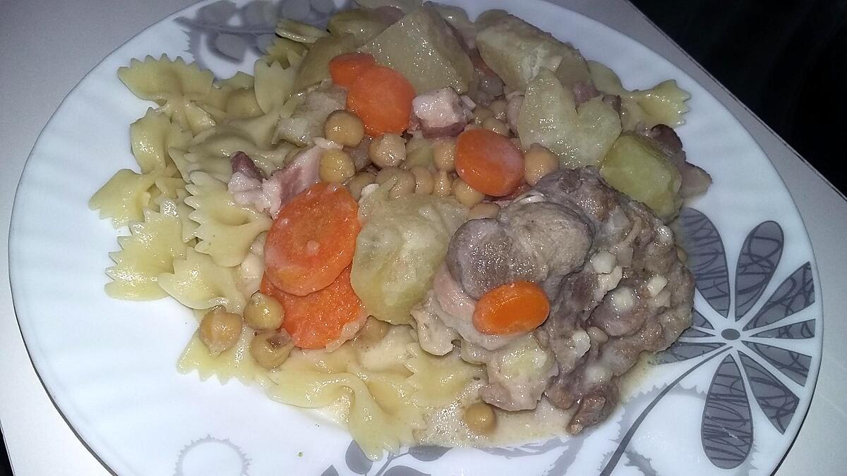 recette Ragout d'Agneau a la crème