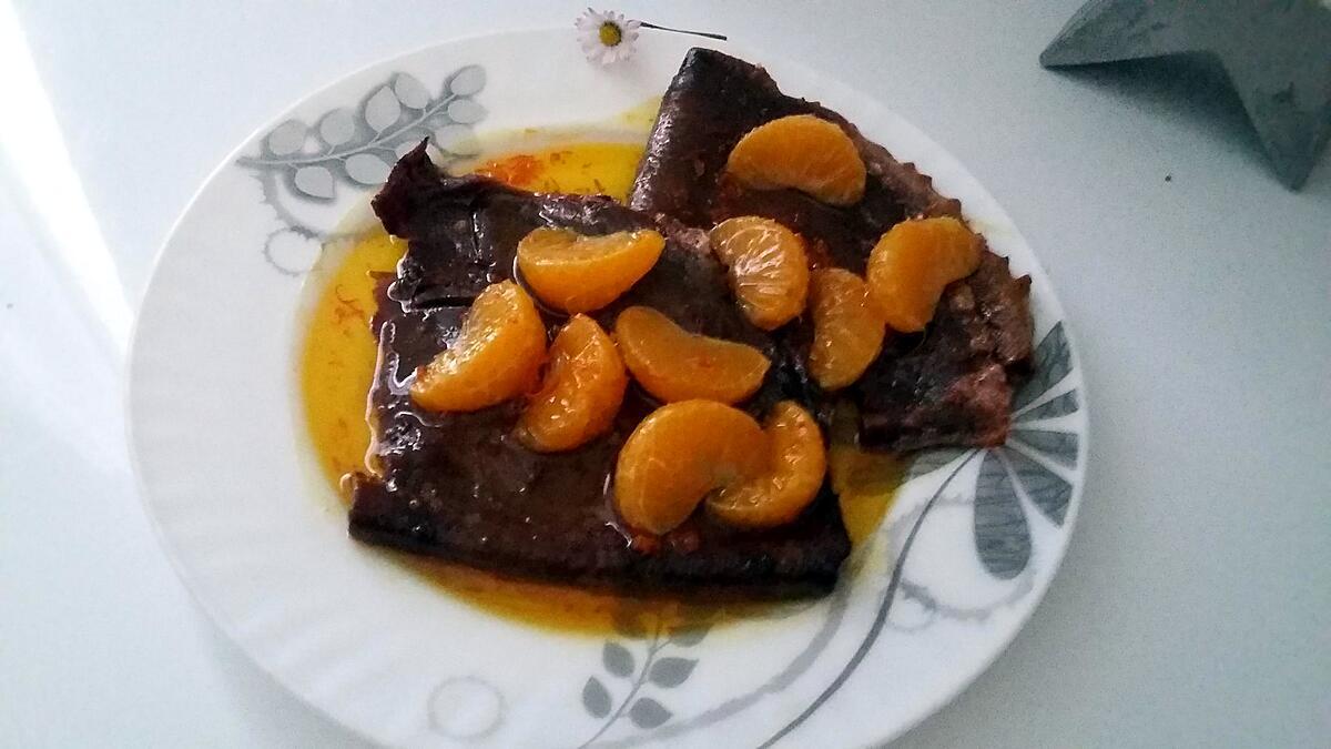 recette Crêpes au cacao suzette a l'orange