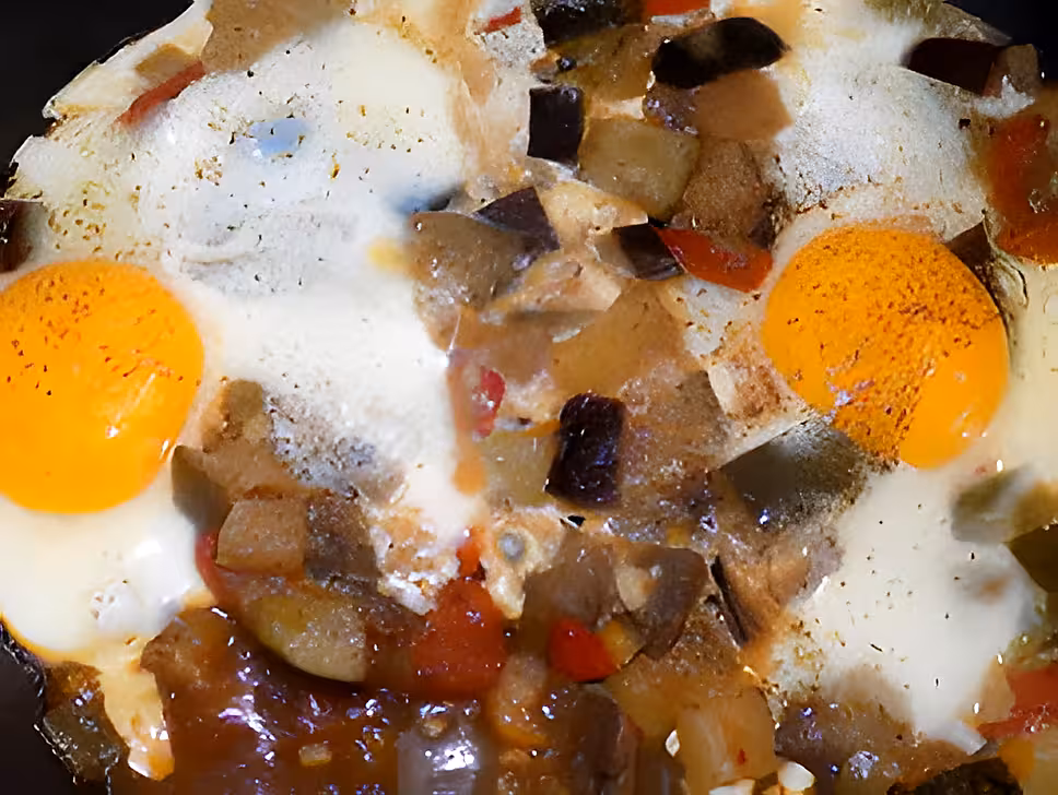 recette Oeufs au plat à la ratatouille express (compatible dukan)