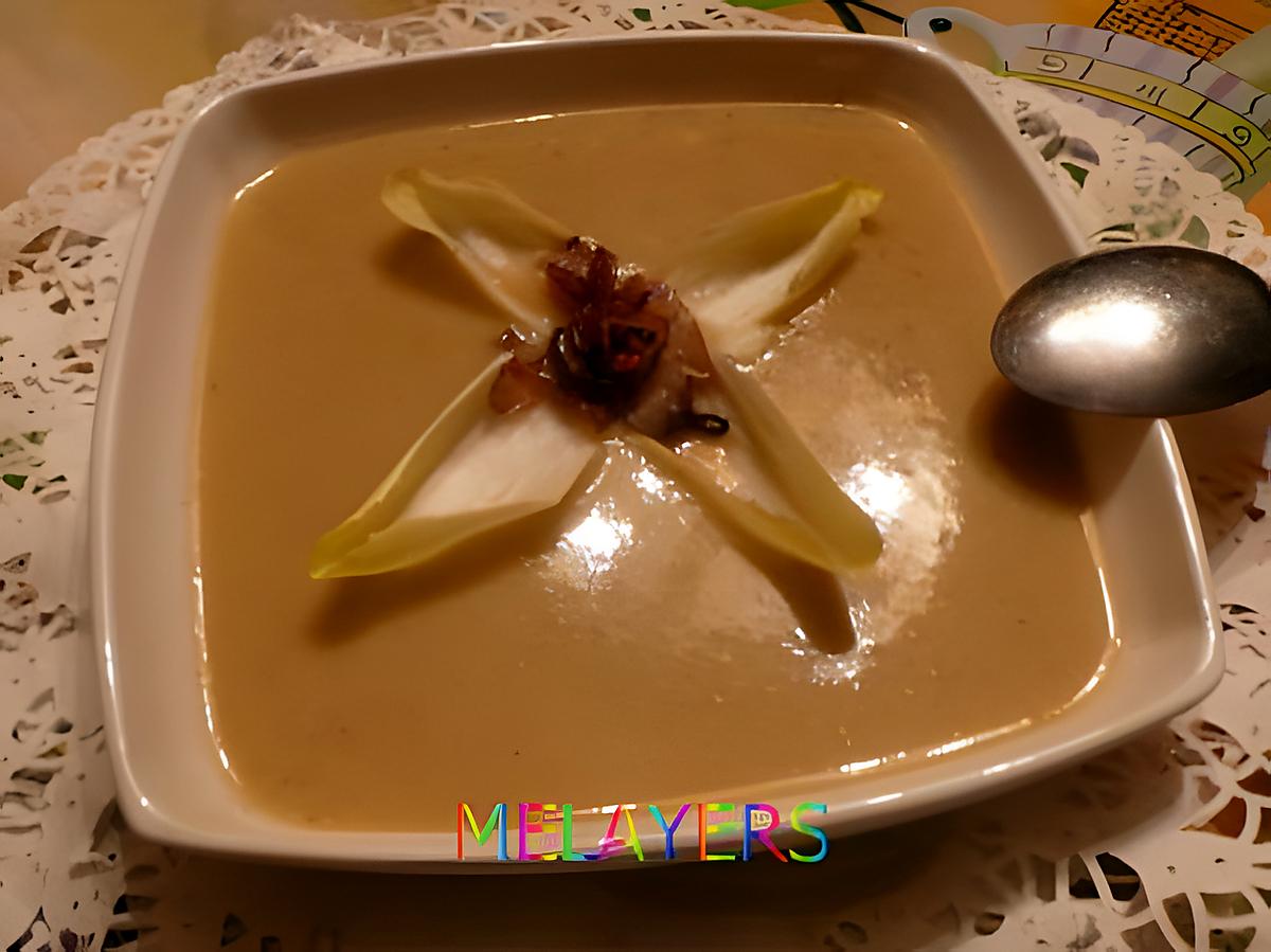 recette VELOUTE D'ENDIVE  A L'ECHALOTE  ET BIERE DE JEANLAIN