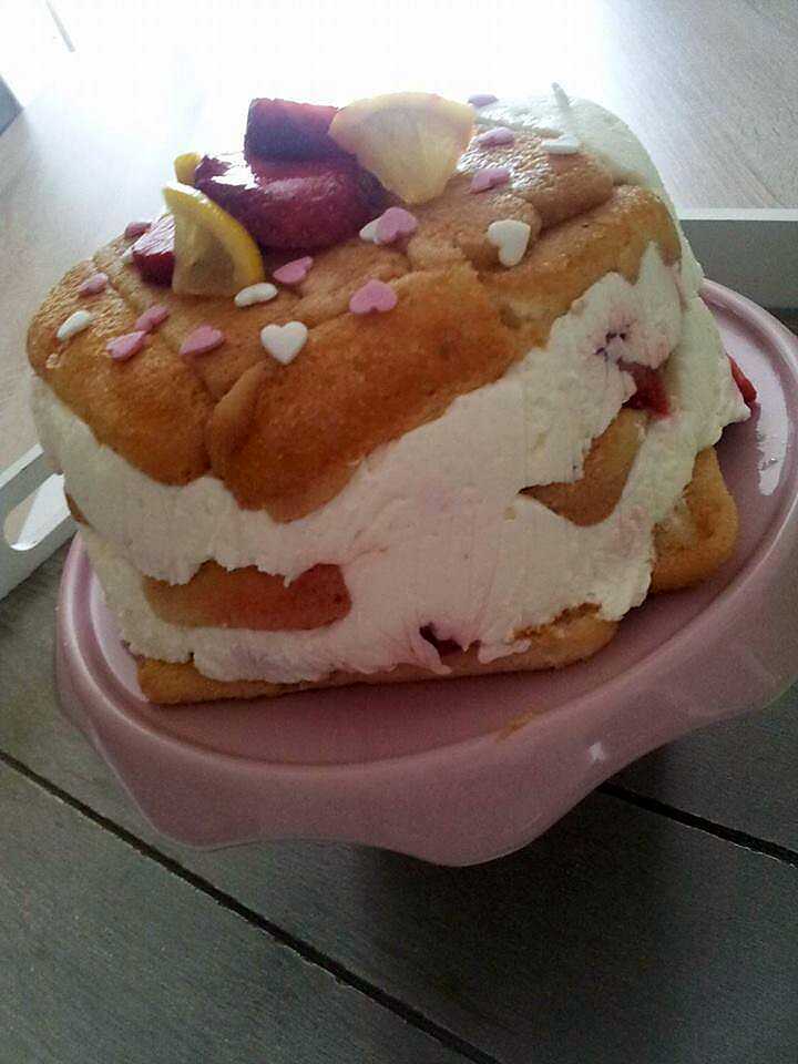 recette Notre tiramisu au citron-fraise de saint valentin