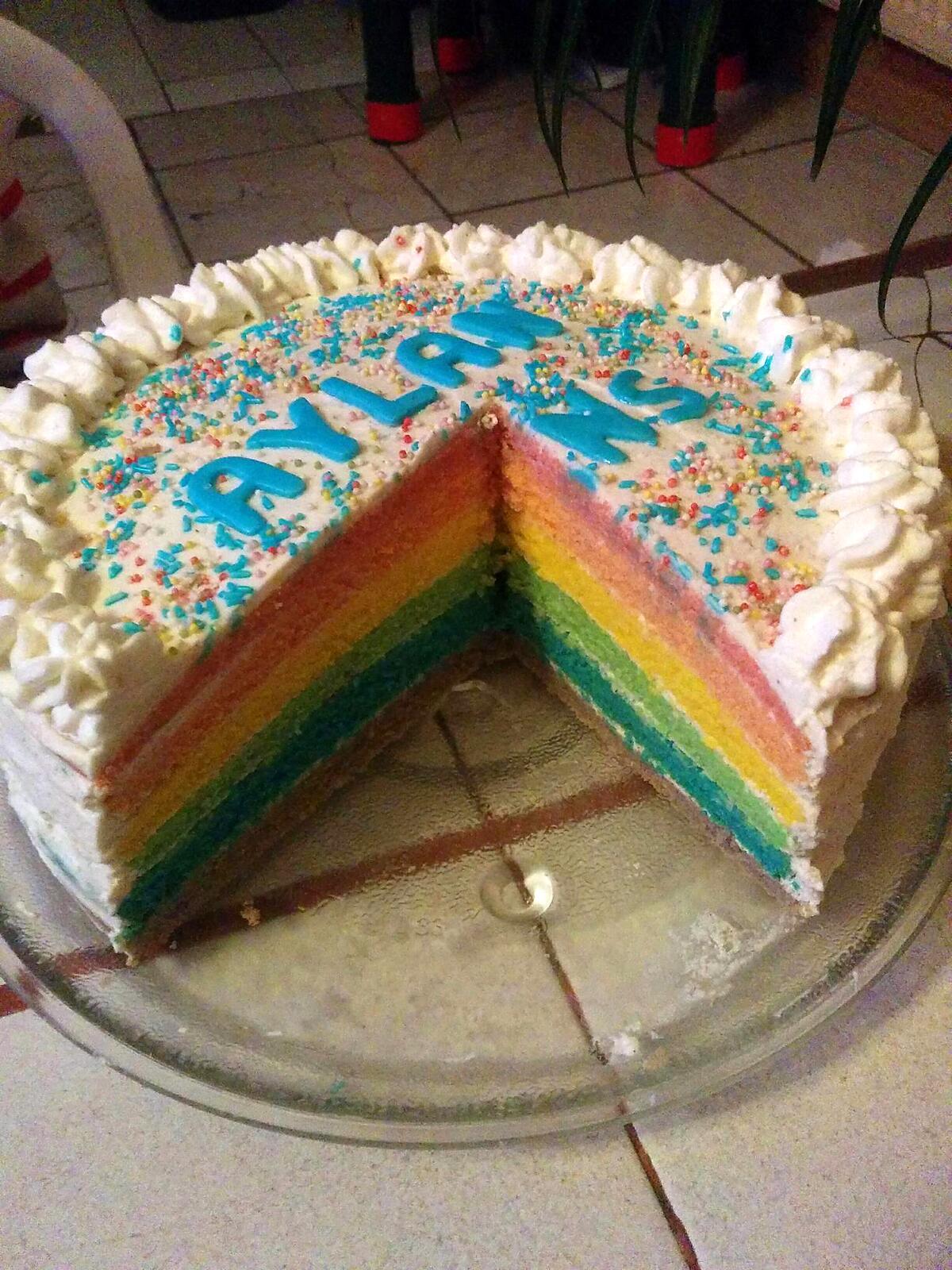 recette GATEAU ANNIVERSAIRE ARC-EN-CIEL