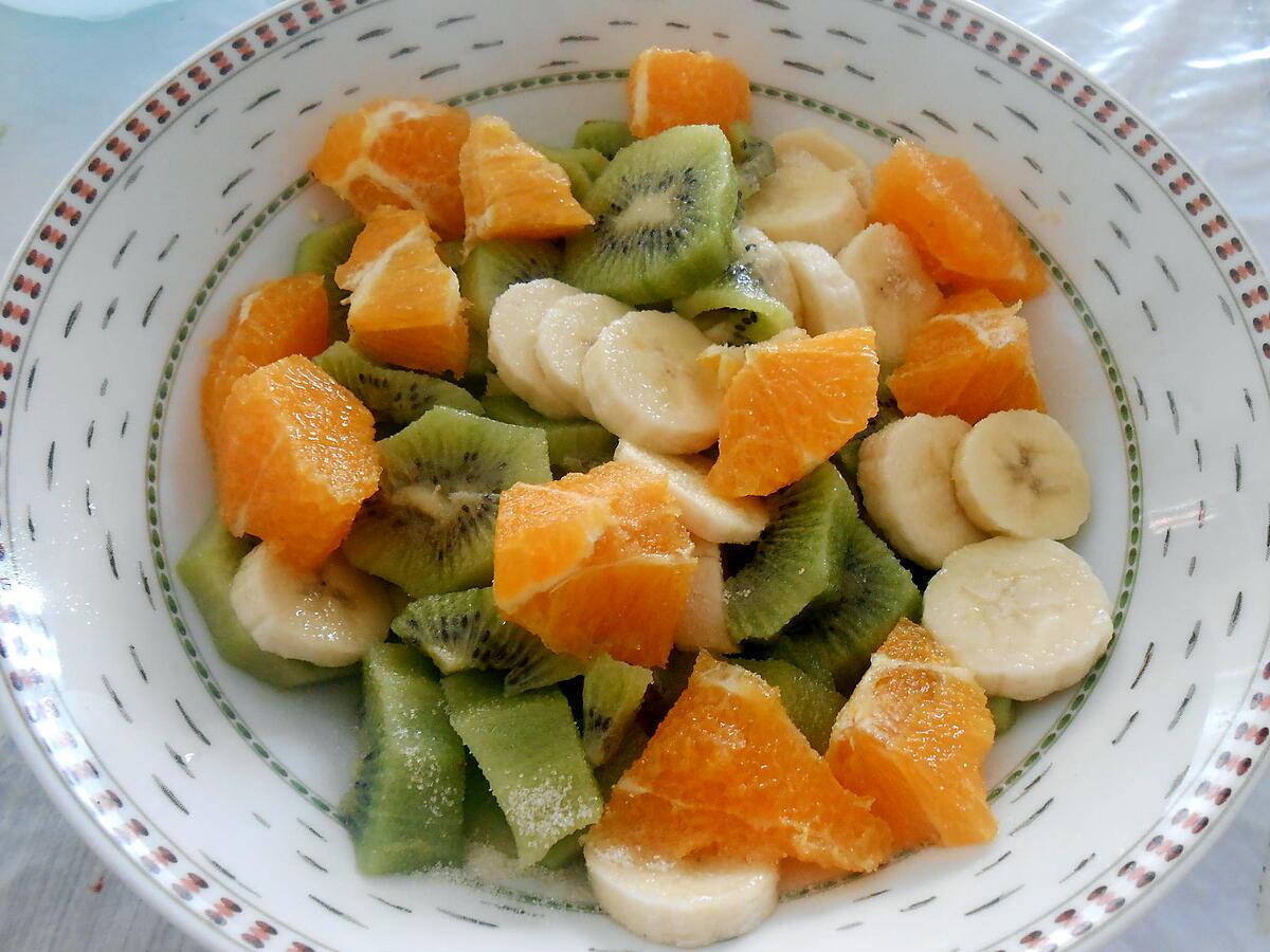 recette SALADE DE FRUITS BANANE KIWI ORANGE