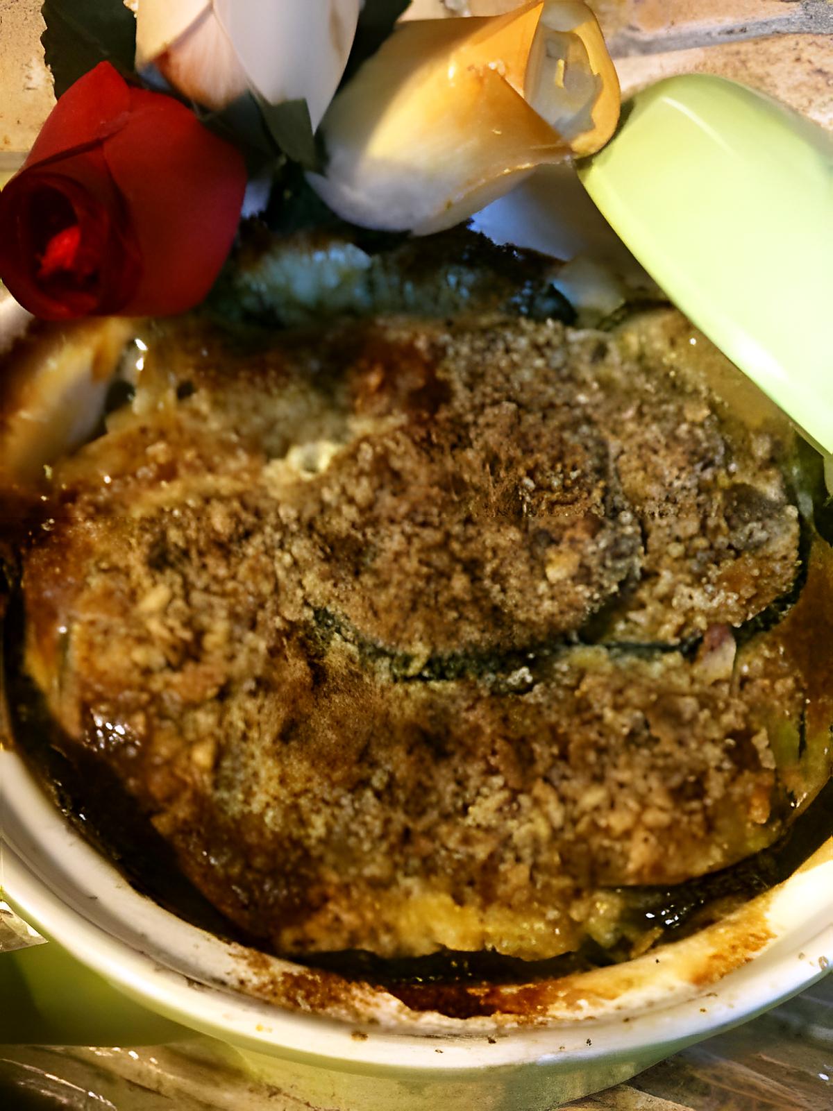 recette GRATIN  CROQUANT  DE  COURGETTES  AUX  NOISETTES