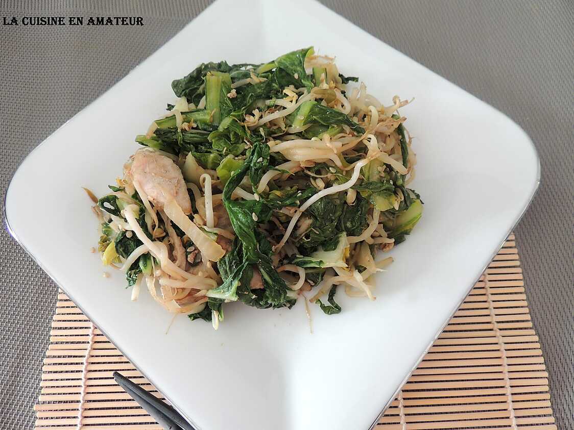 Recette de Wok de chou pak choï & kai choï