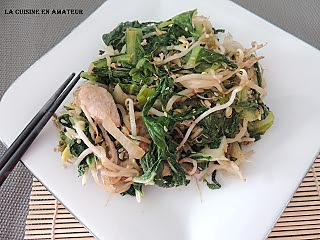 recette Wok de chou pak choï & kai choï