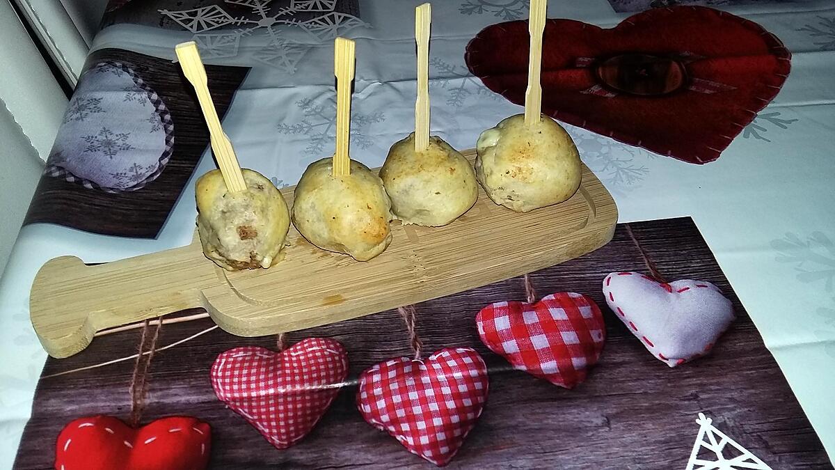 recette Boulettes farci au bleu feuilletés