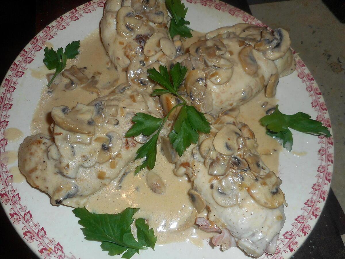 recette Roulade de dinde sauce aux champignons