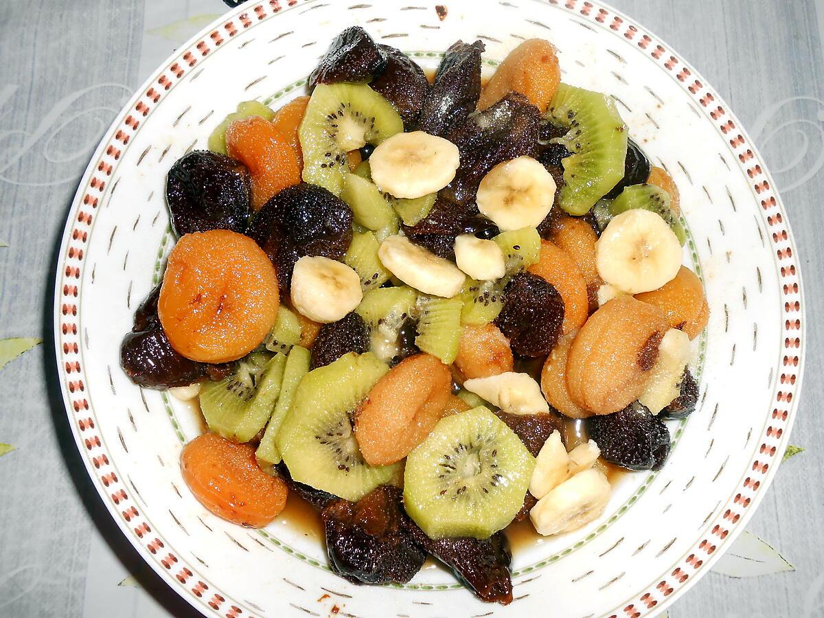 recette DUO DE SALADE DE FRUITS CUITS ET CRUS