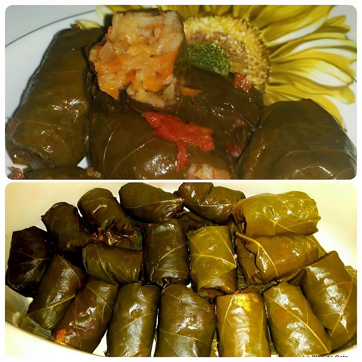 recette Feuilles de vignes farcies aux riz et légumes- Dolma,Sarma