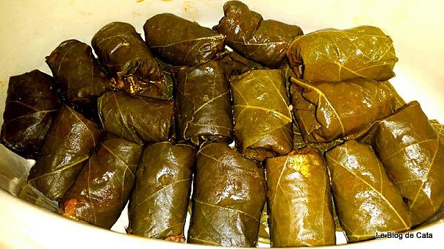 recette Feuilles de vignes farcies aux riz et légumes- Dolma,Sarma