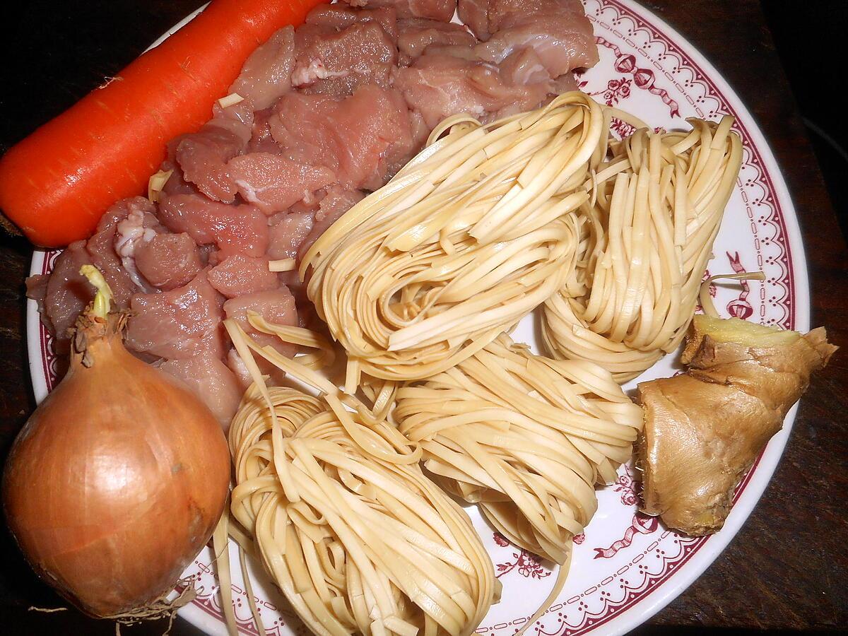 recette Nouilles chinoises au porc